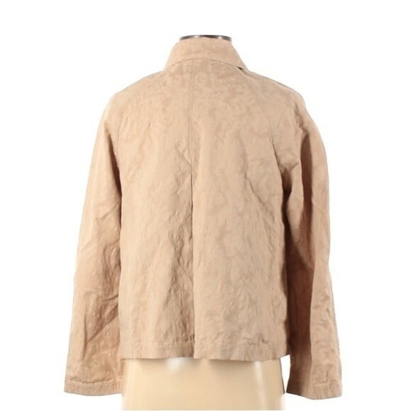 j jill jacket beige tan cotton stretch brocade ps sp s petite summer top blazer - Picture 4 of 7